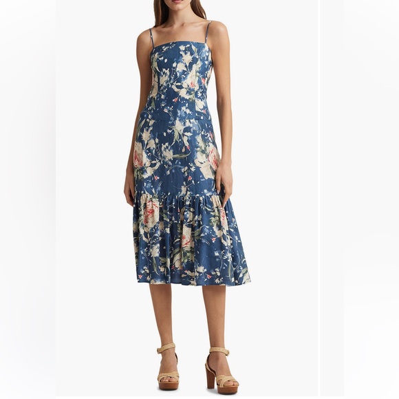 Ralph Lauren Dresses & Skirts - Ralph Lauren Floral Linen-Blend Sleeveless Dress